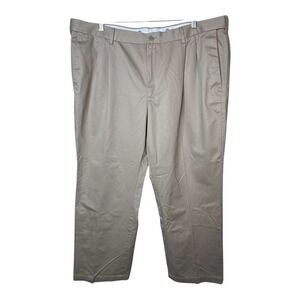 Haggar Mens Classic Fit Work to Weekend Khaki Cotton Pleated Pants 42x29‎